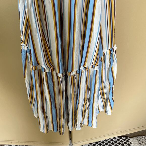 Faithfull the Brand Matilda Stripe Maxi Dress High Low Hem Size 2 - Picture 14 of 15